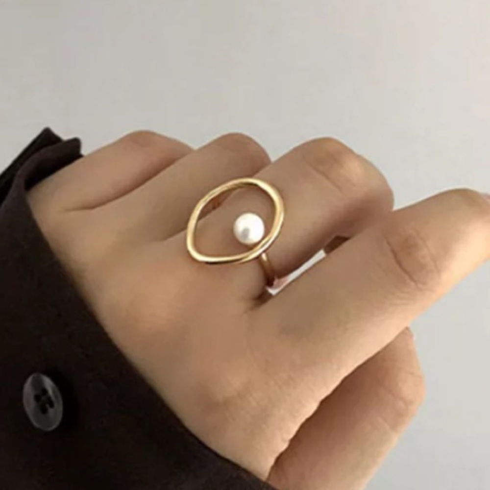 🤍Vintage pearl open gold plated ring - Picture 6 of 10